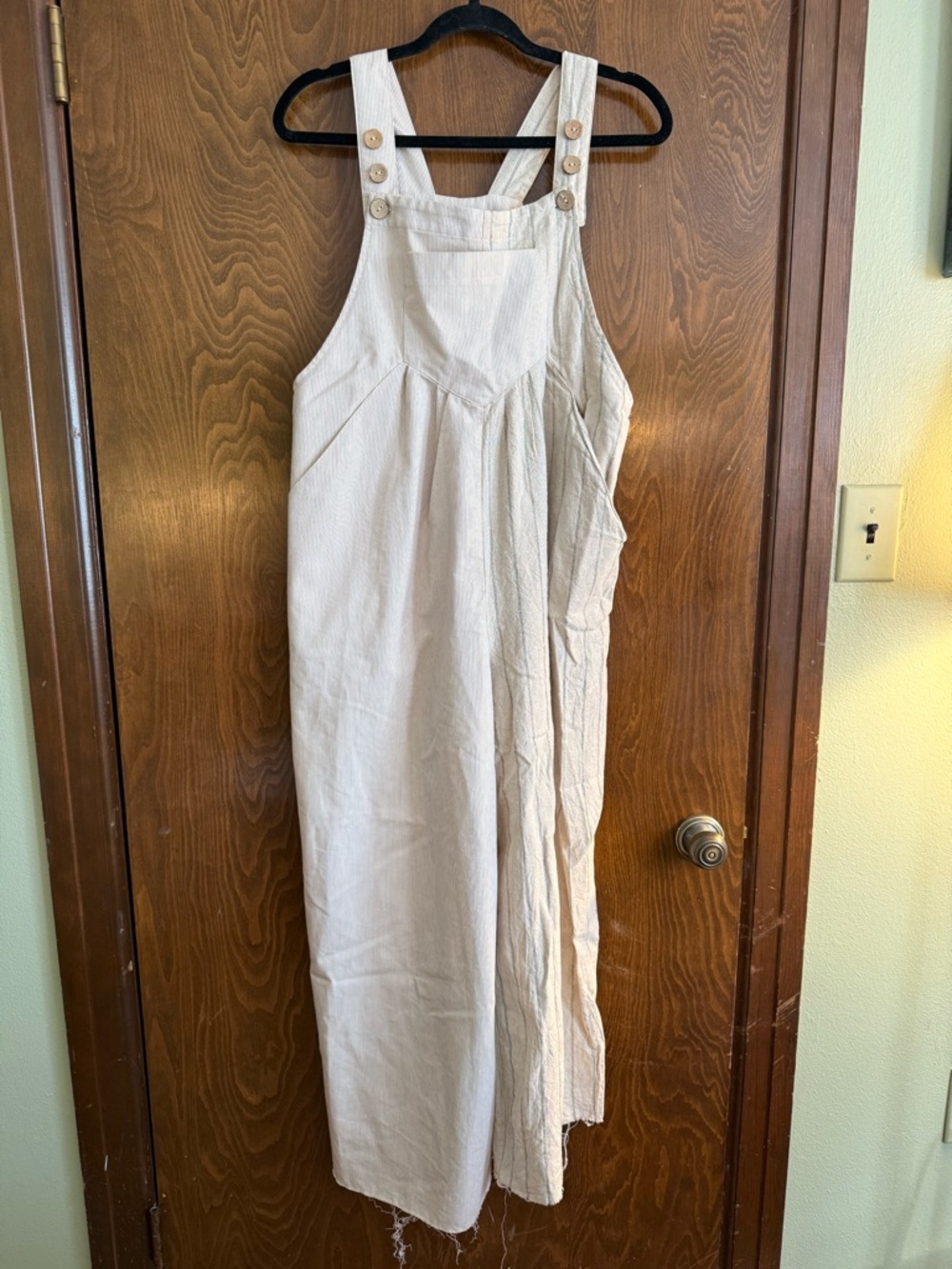 1.4.3. Story by Line Up Cream and Beige Striped Overalls